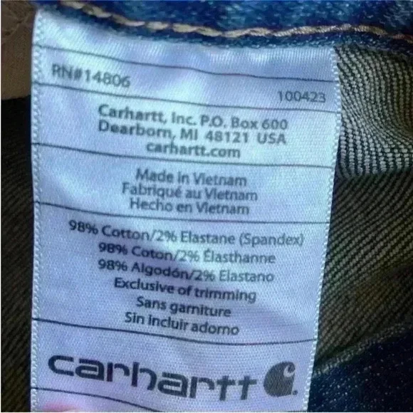 Carhartt Blaine Jean Original Fit Rugged Flex Jeans - Straight Leg Size 24W NWT - Picture 10 of 11
